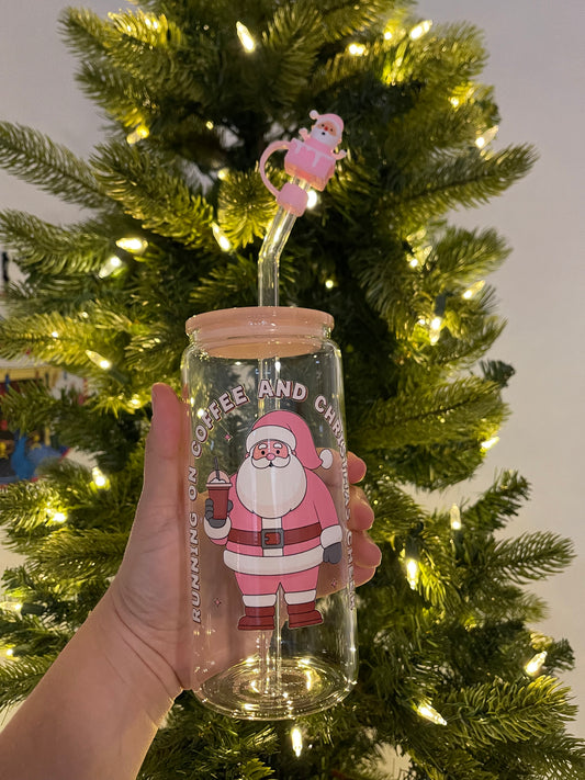 20oz Pink Santa